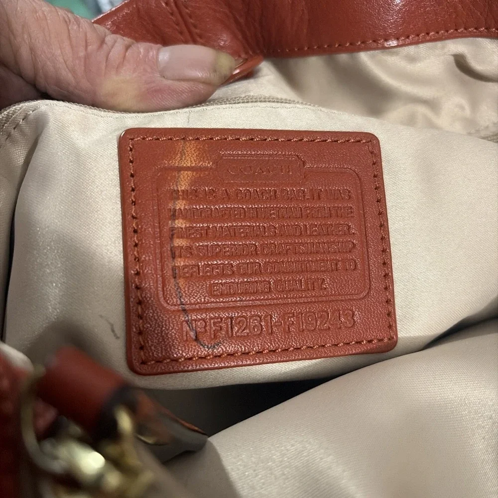 Coach Ashley Vermillion Leather Carryall Shoulder Bag Purse Detachable Strap